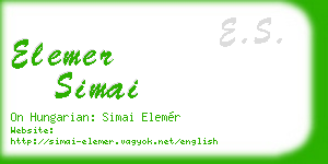 elemer simai business card